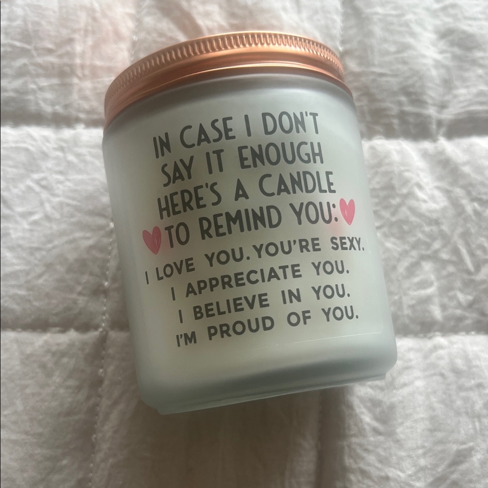 Lavender Scented White Candle - Funny Love